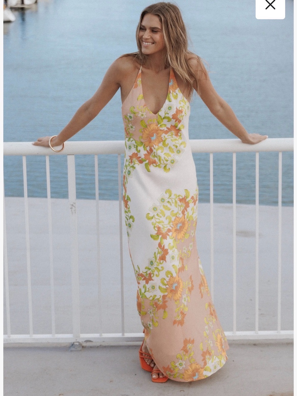 Petal and pup Floral Halter Maxi Dress